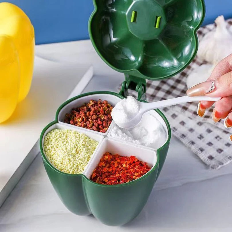 4-in-1 Bell Pepper Spice Jar Set with Spoons