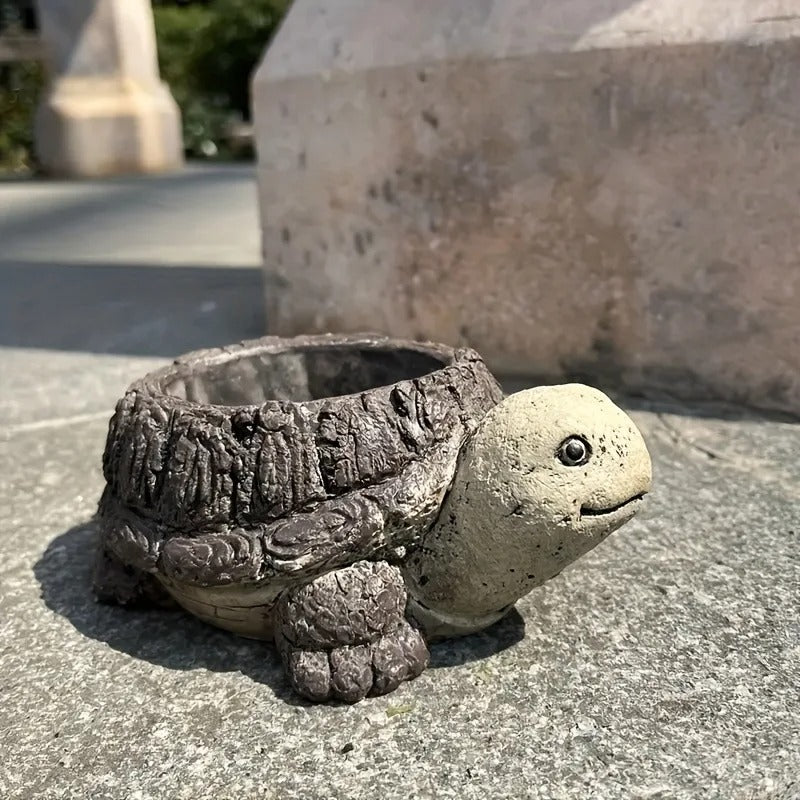 Mini Turtle Resin Flower Pot - Cute Succulent Planter