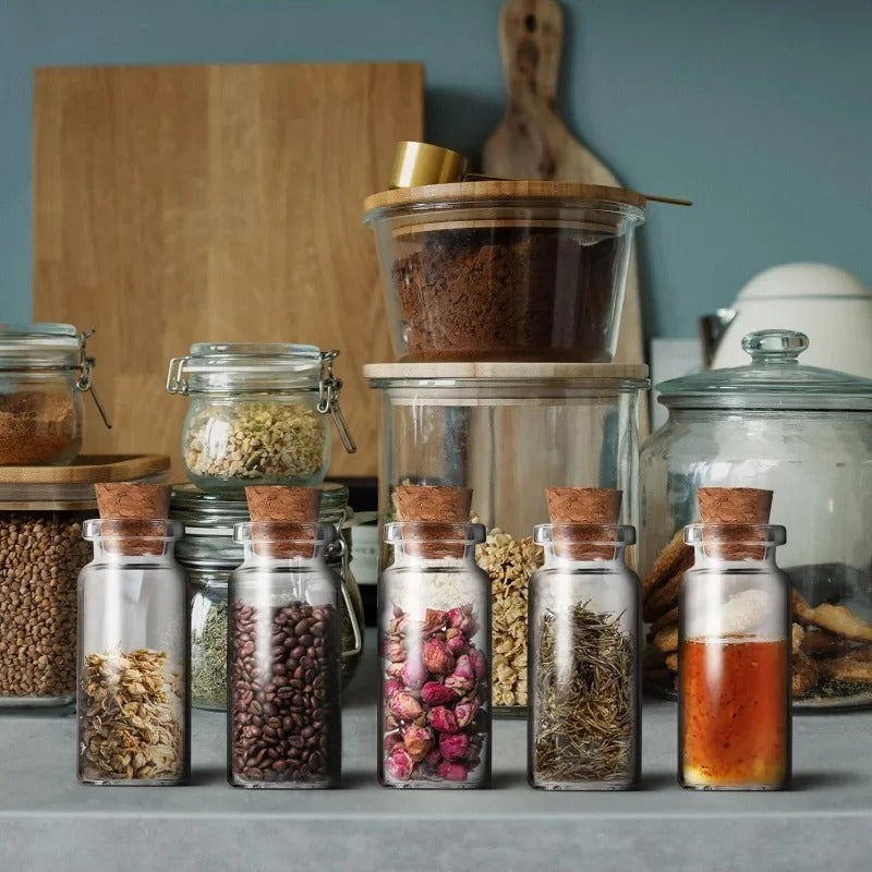 10PCS Mini Glass Bottles with Cork - DIY Vials for Crafts & Storage