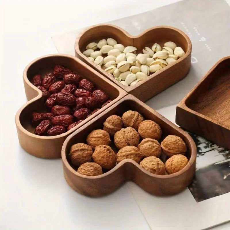 Heart-Shaped Wooden Serving Tray