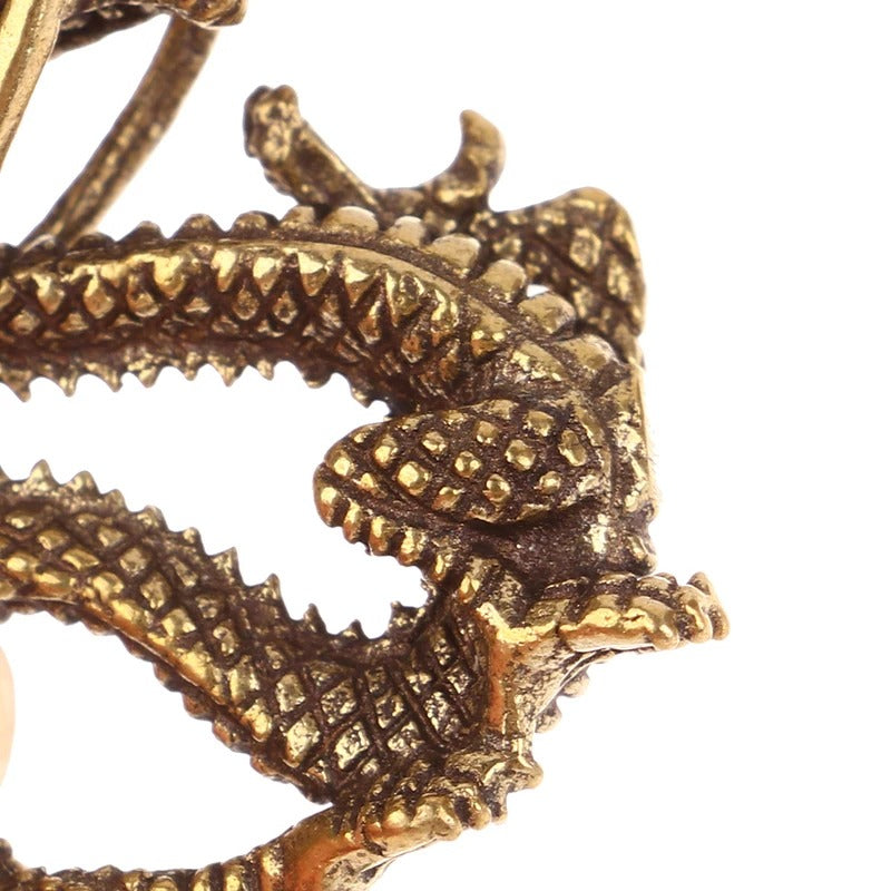 Retro Brass Dragon Figurine – Wealth & Prosperity Decor
