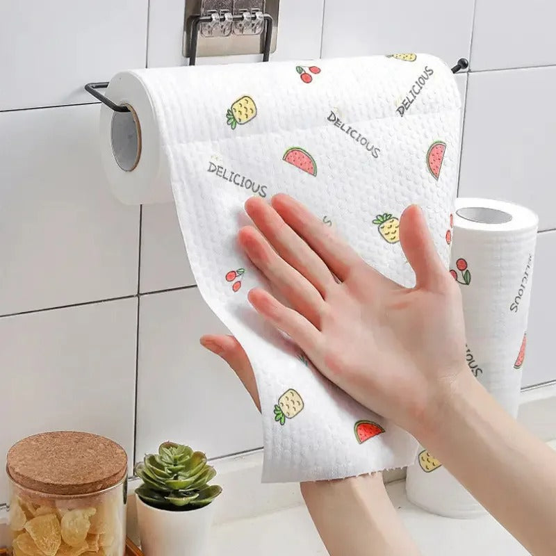 400pcs Reusable Kitchen Paper Towels – Wet & Dry Cleaning Cloth Roll