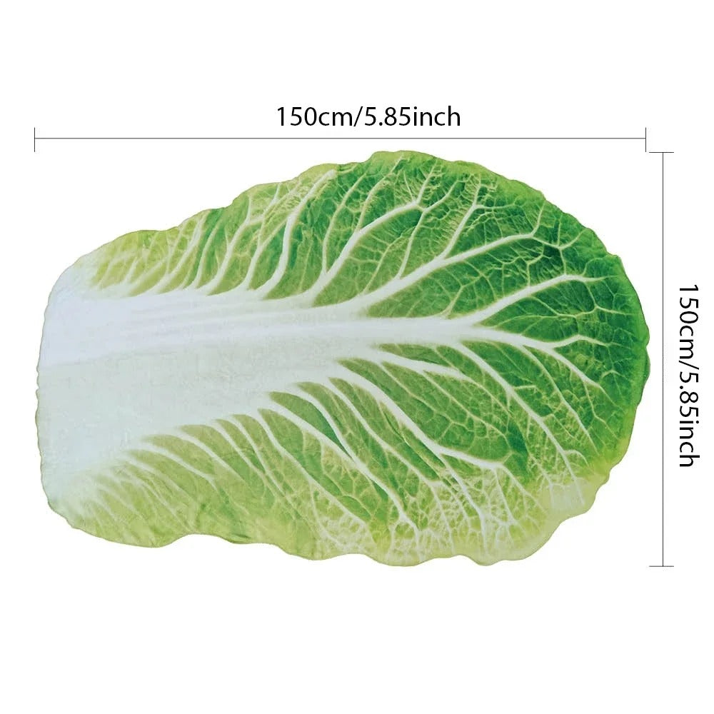 Cabbage Leaf Blanket – Funny Cozy Throw for Nap, Bed, or Office