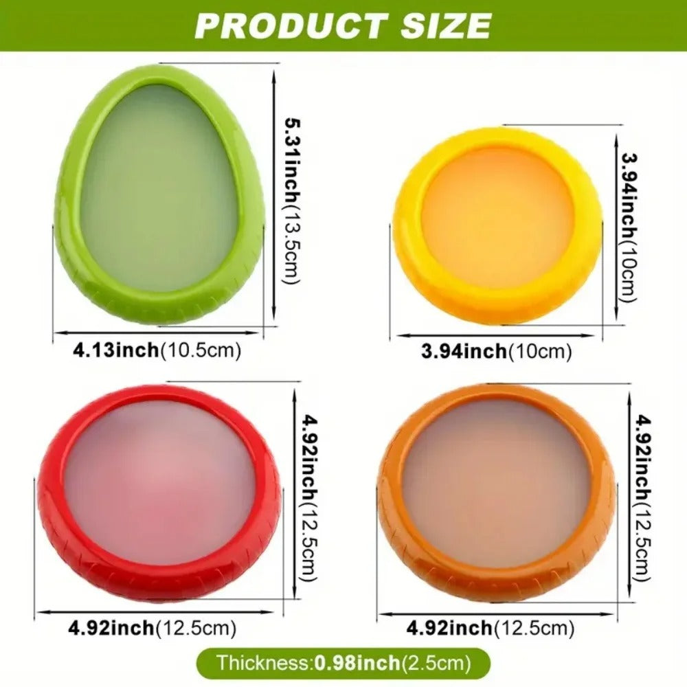4pcs Reusable Silicone Food Savers