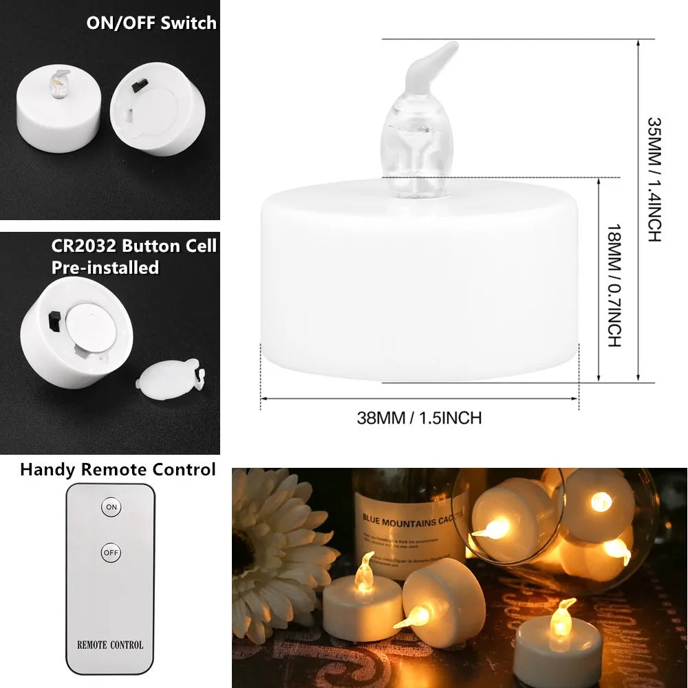 Flickering LED Tealight Candle Set -6pcs