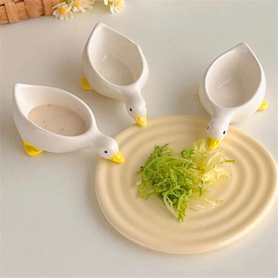 2-Piece Ceramic Duck Dipping Bowl Set