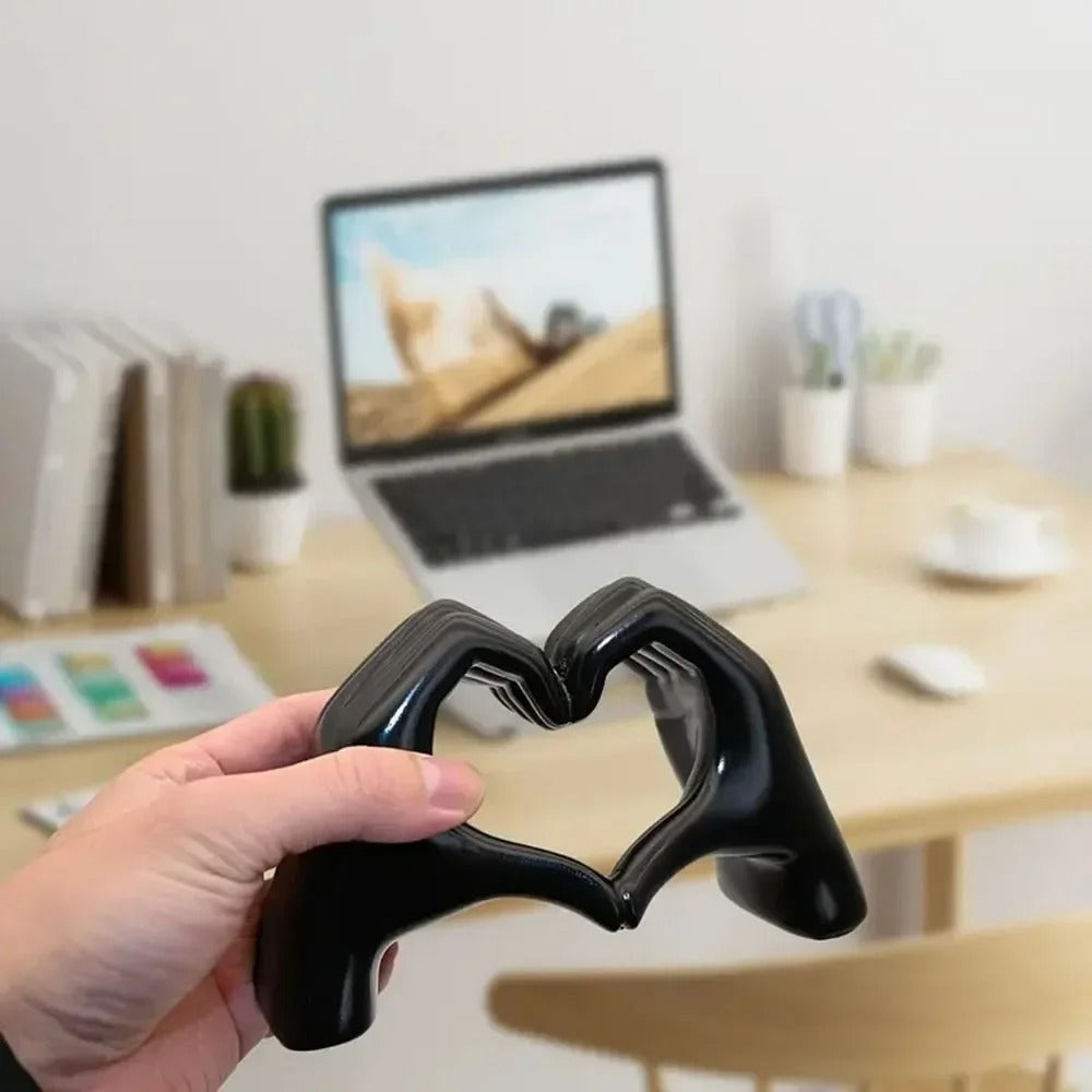Heart Hand Gesture Statue – Modern Art Resin Sculpture