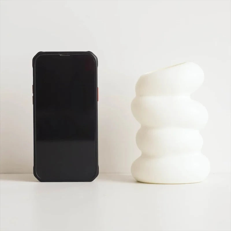 Spiral Plastic White Flower Vase – Nordic Style