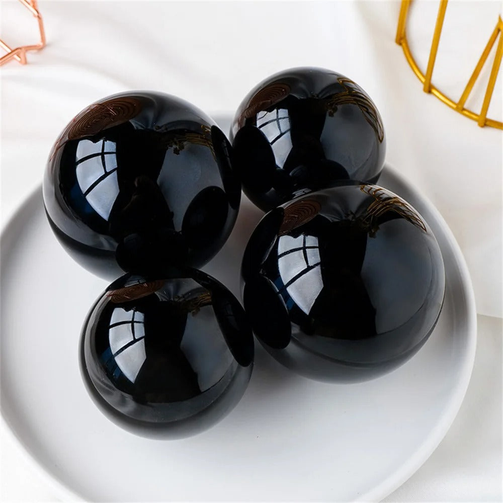 Natural Black Obsidian Sphere – Healing Crystal
