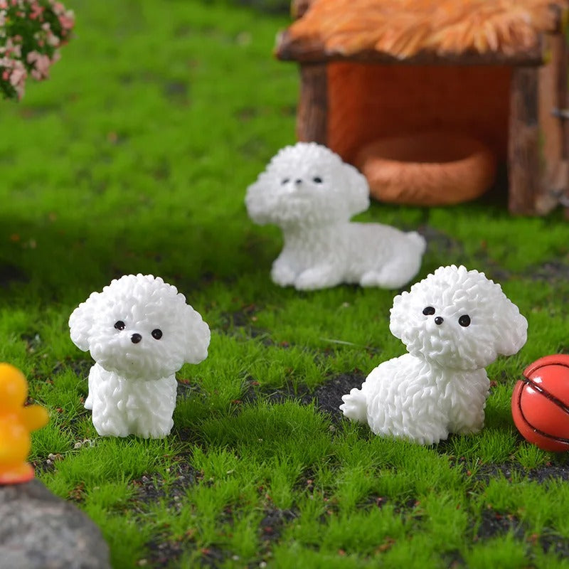 Mini Bichon Frise Dog Figurines