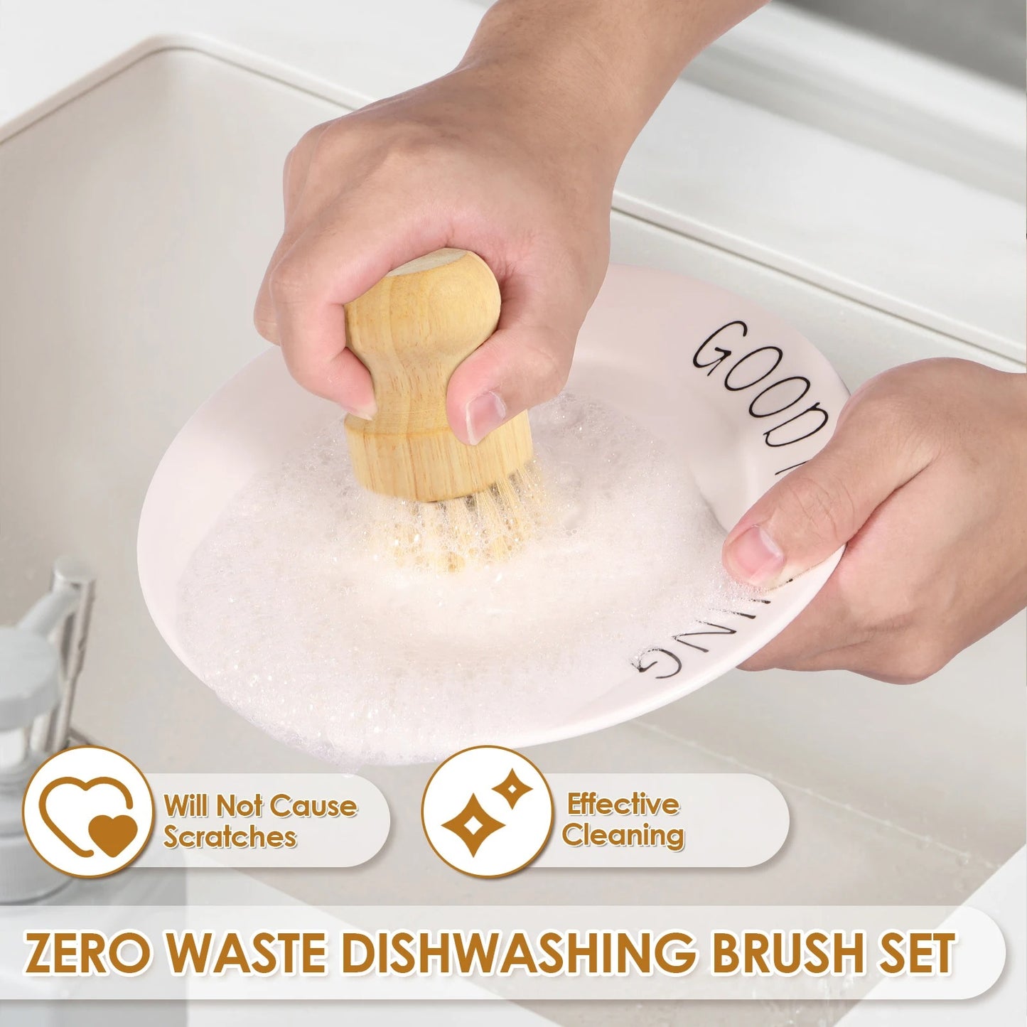 Eco-Friendly Dish Cleaning Brush Set - 5pcs