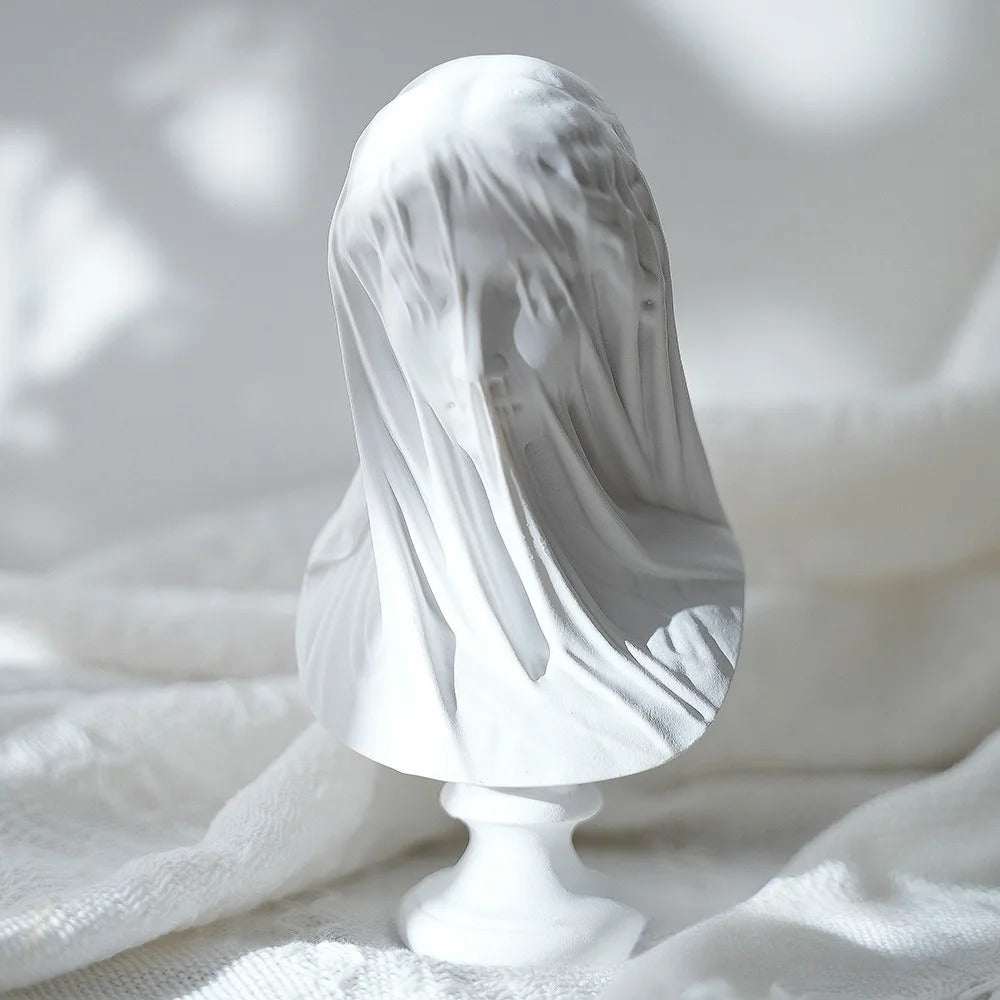 Veiled Lady Bust Statue – Classic Greek Roman Goddess Sculpture