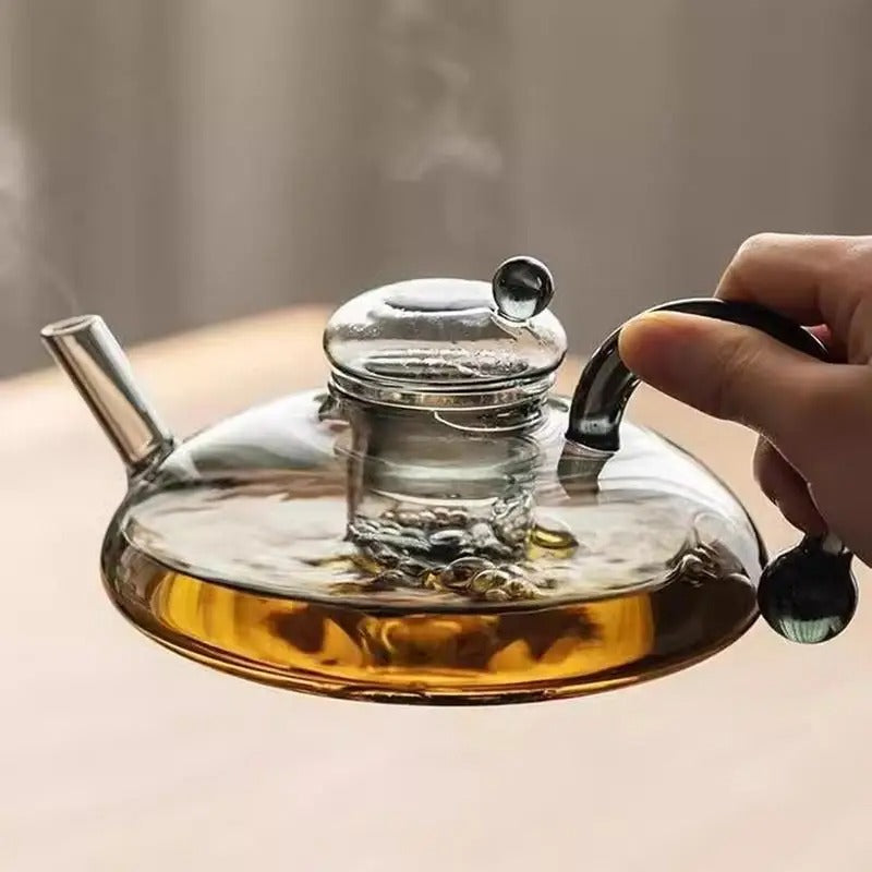 Glass Teapot with Infuser – Electric Glass Tea Kettle & Hot Tea Maker with Handle