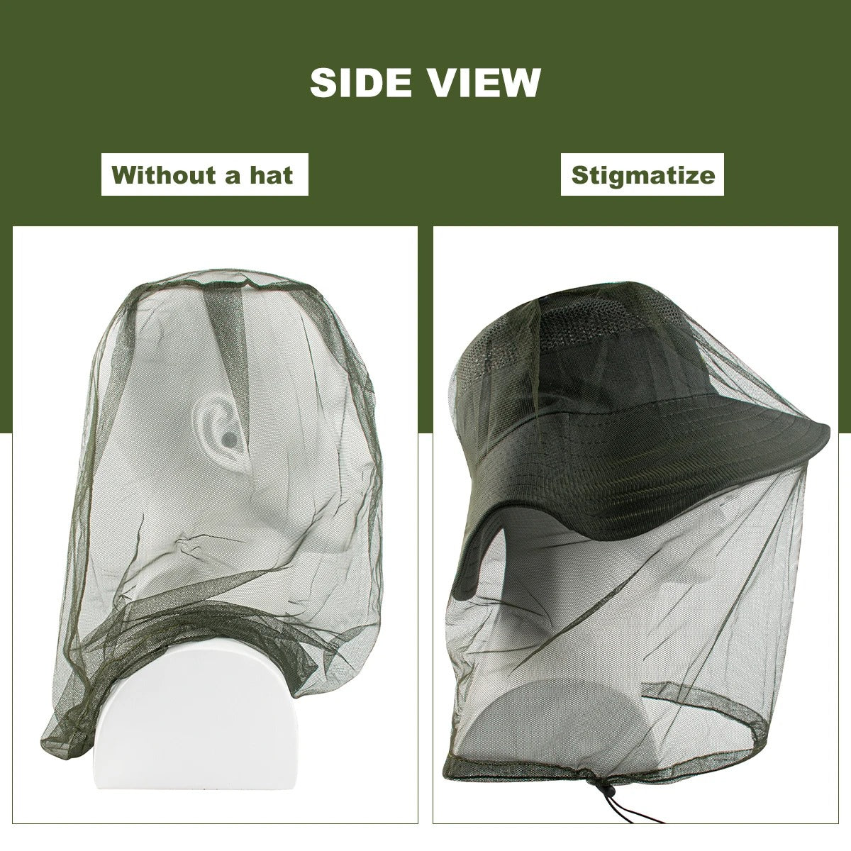 Mosquito Head Net for Camping , Hiking & Fishing