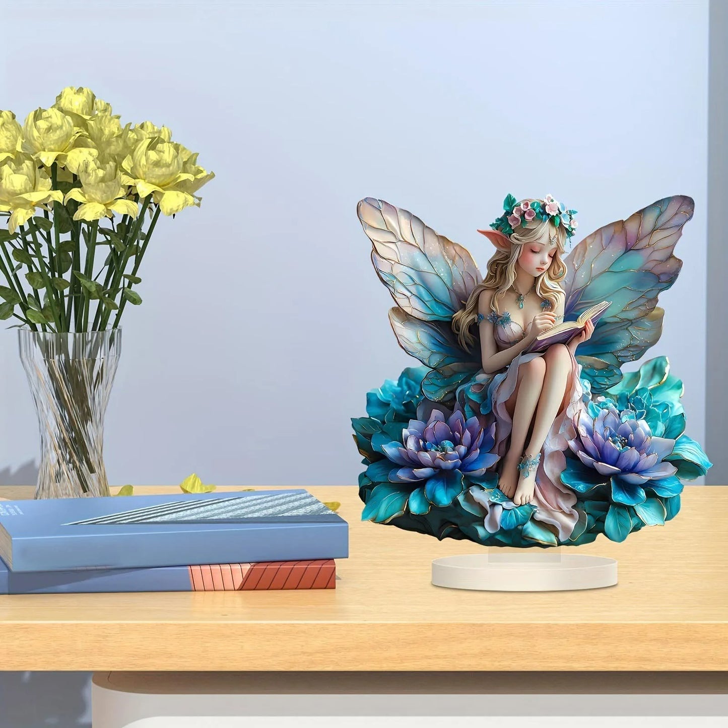 2D Acrylic Fairy and Book Tabletop Decoration