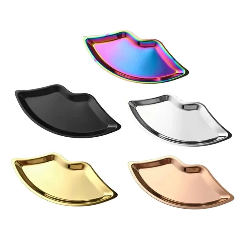 Korean Style Lip-Shaped Metal Tray