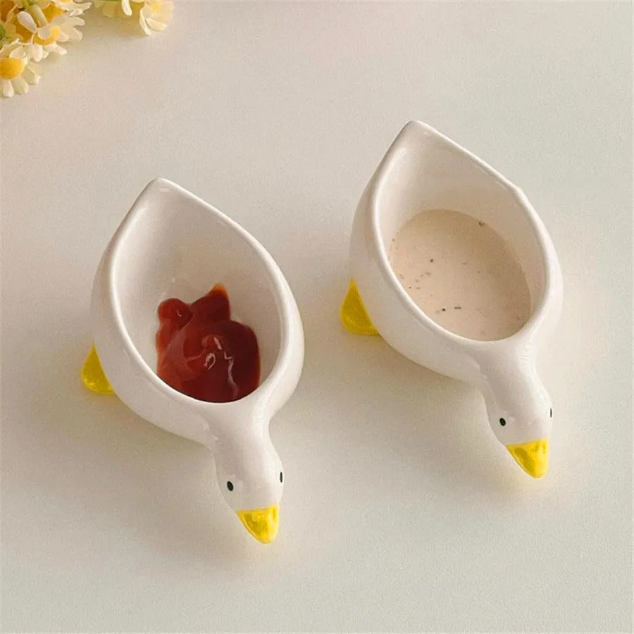 2-Piece Ceramic Duck Dipping Bowl Set