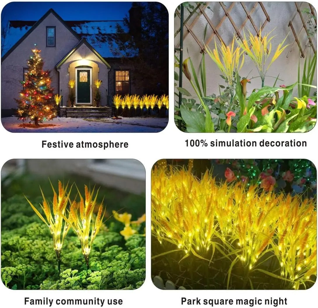 Solar-Powered Wheat LED Garden Lights