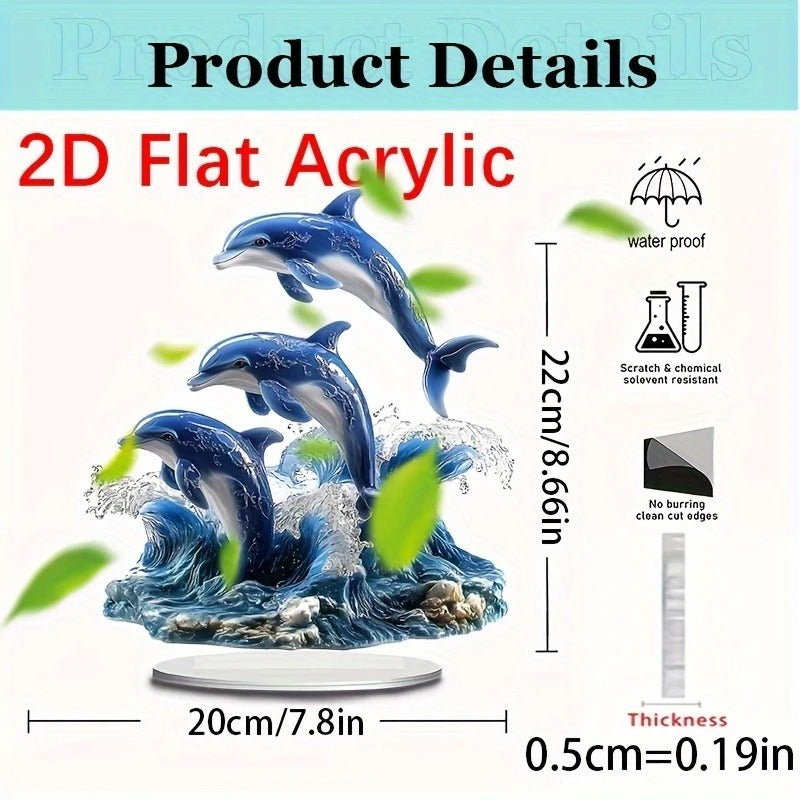 Jumping Dolphins 2D Acrylic Decor