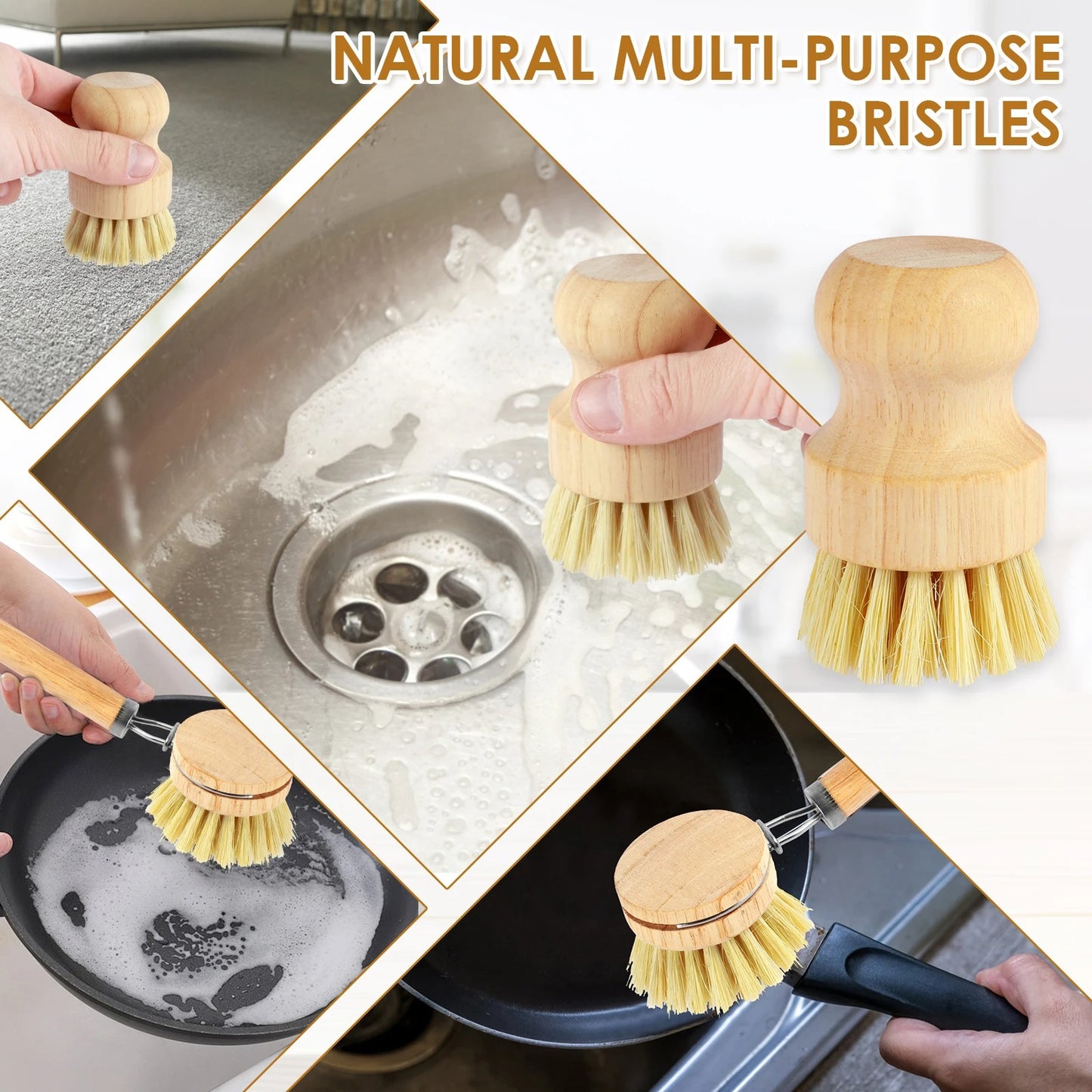 Eco-Friendly Dish Cleaning Brush Set - 5pcs