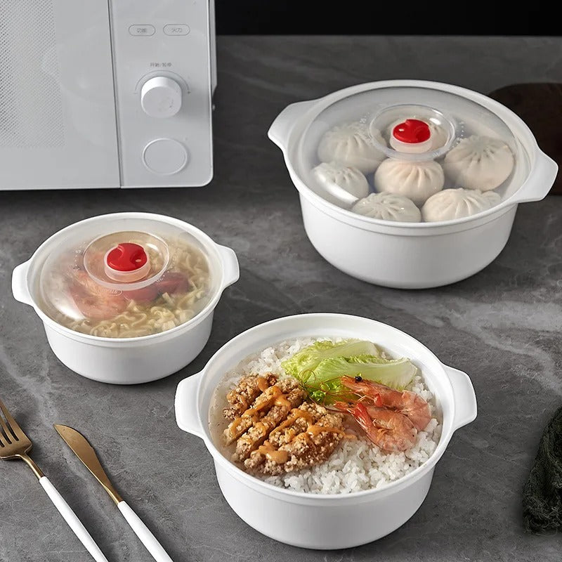 Microwave-Safe Plastic Bowl Set with Lids – 3pcs