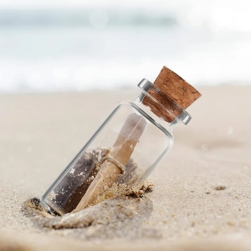 10PCS Mini Glass Bottles with Cork - DIY Vials for Crafts & Storage