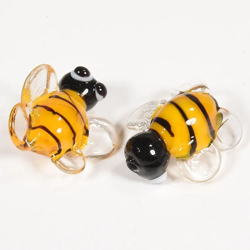 20pcs Mini Glass Bees for DIY Crafts
