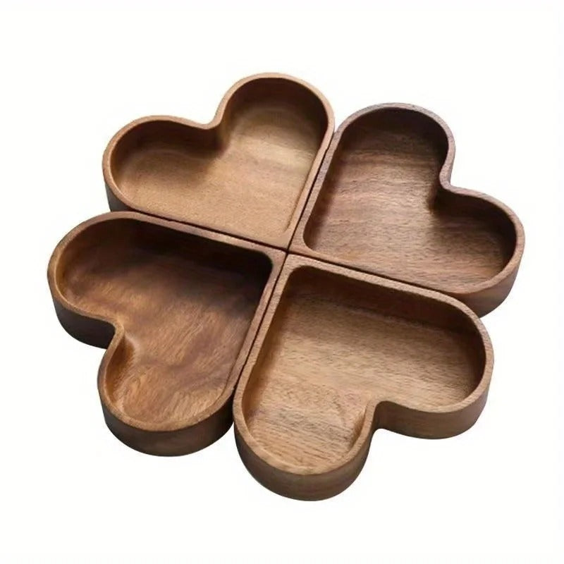 Heart-Shaped Wooden Serving Tray