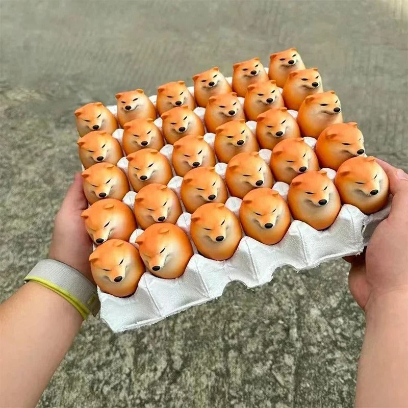 Egg Dog Figurine Set – 3pcs Funny Shiba-Inu Style Desk Decor