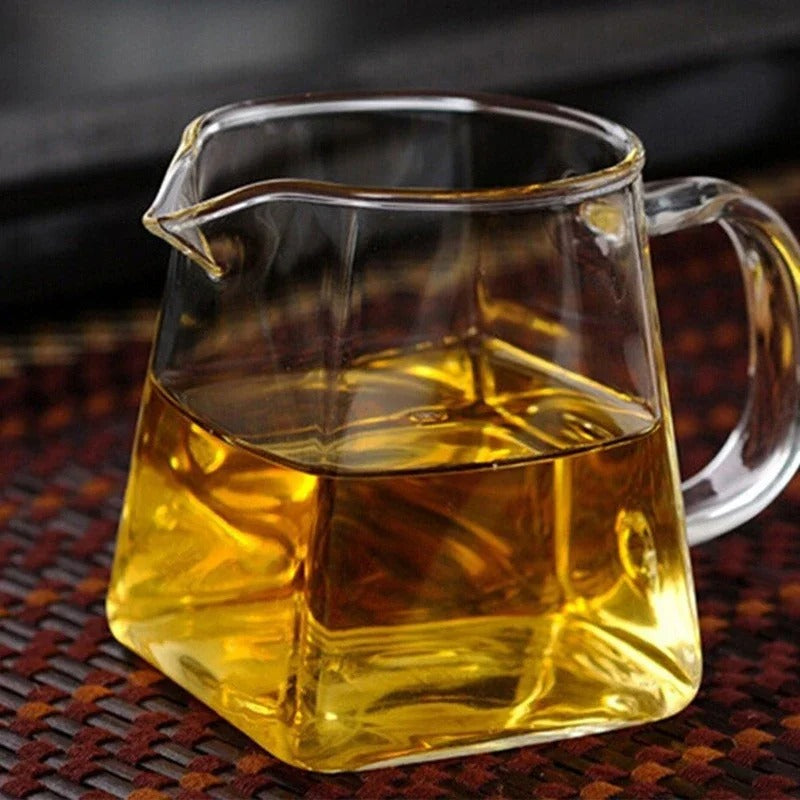 Heat-Resistant Square Glass Teapot with Stainless Steel Infuser