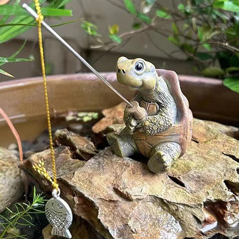Creative Turtle Fishing Statue