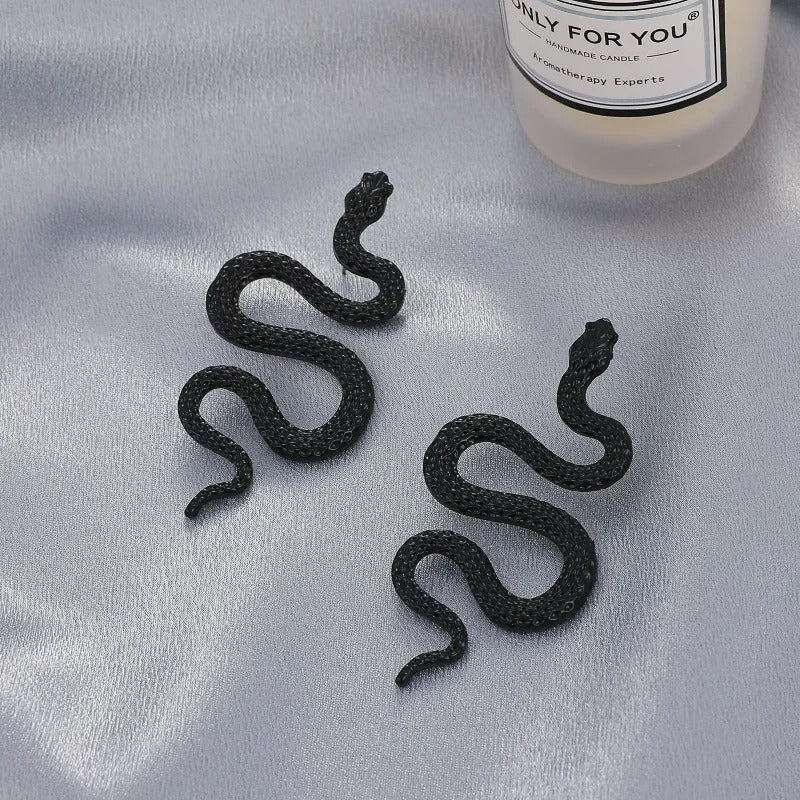 Textured Snake Statement Earrings