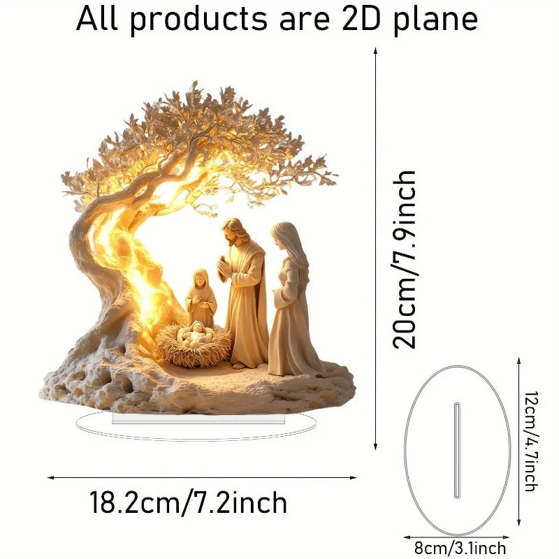Acrylic Nativity Scene Light-Up Christmas Decor