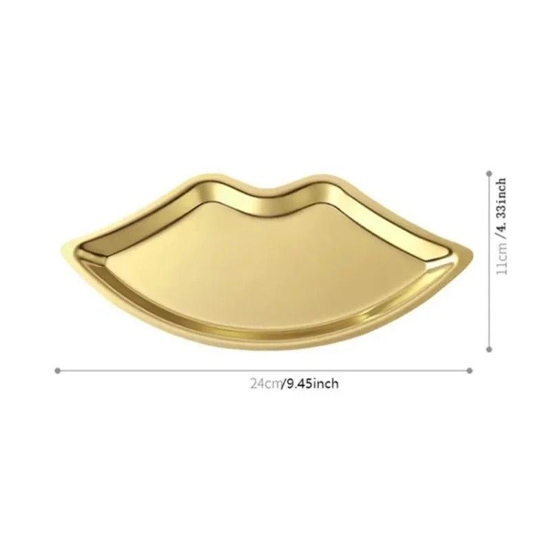 Korean Style Lip-Shaped Metal Tray