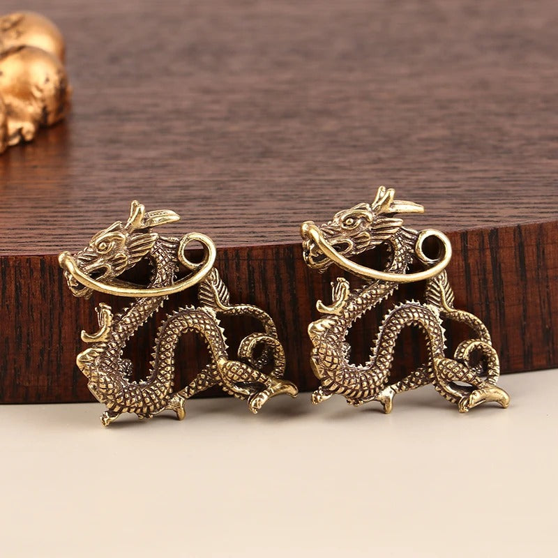Retro Brass Dragon Figurine – Wealth & Prosperity Decor