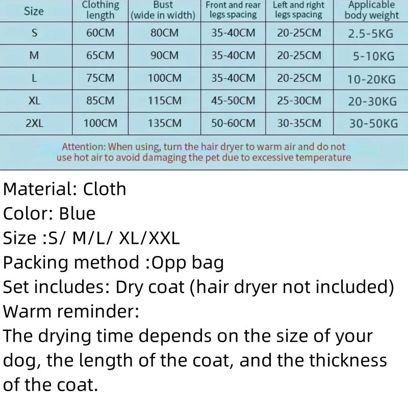 Dog Drying Bag