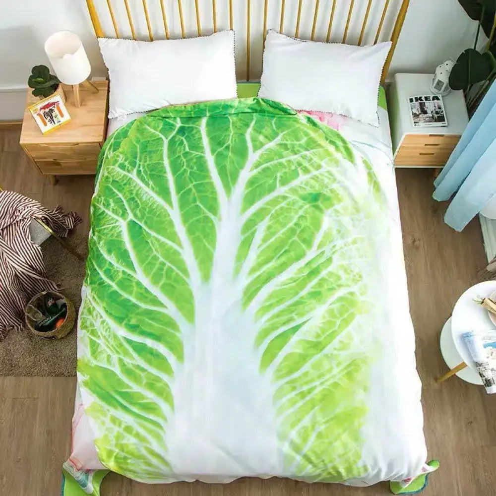 Cabbage Leaf Blanket – Funny Cozy Throw for Nap, Bed, or Office