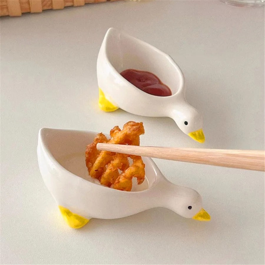 2-Piece Ceramic Duck Dipping Bowl Set