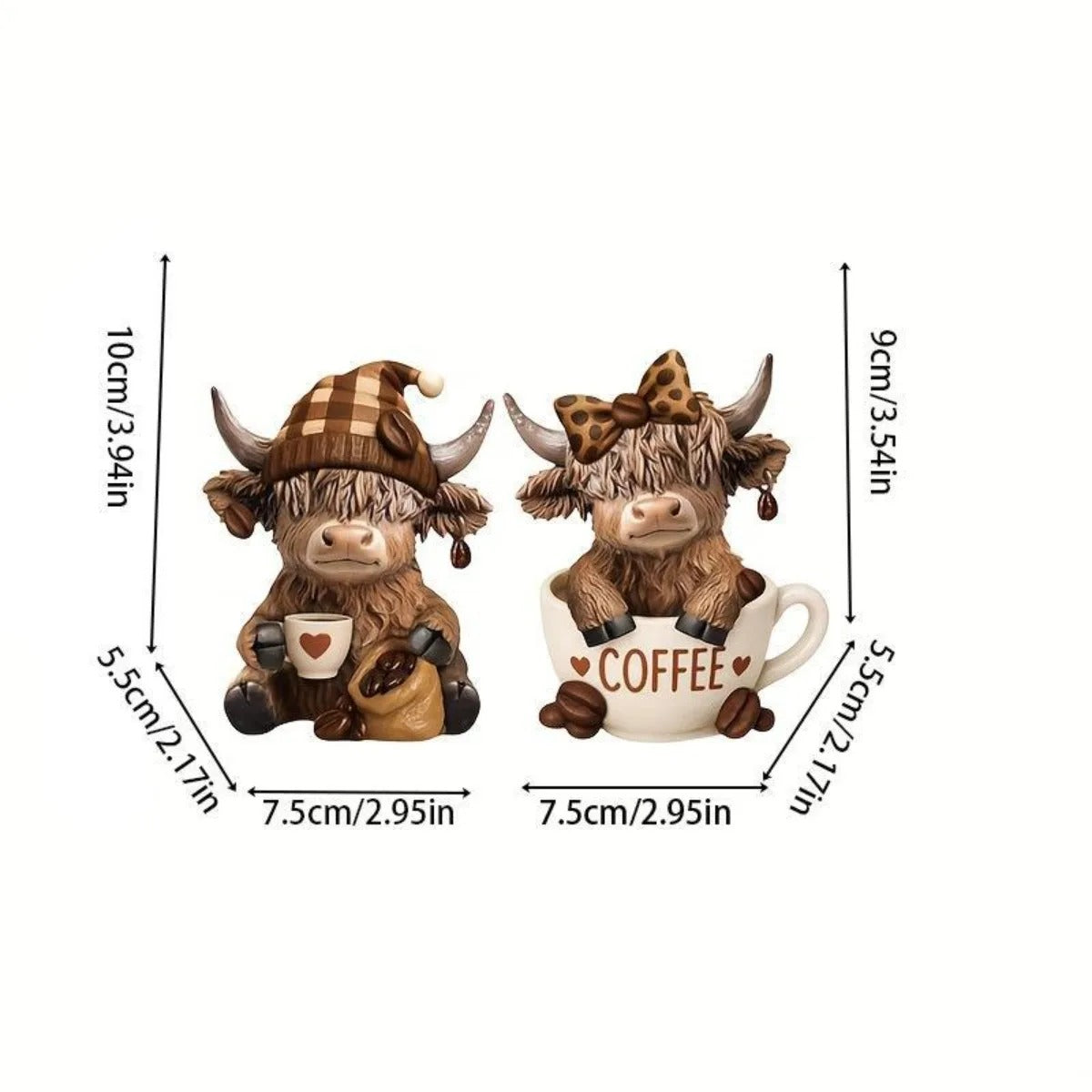 Cute Highland Cow Coffee Figurine (2 Styles)