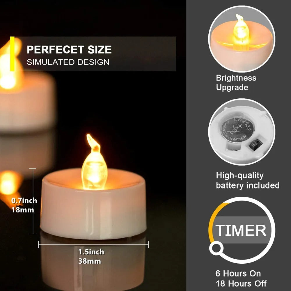 Flickering LED Tealight Candle Set -6pcs