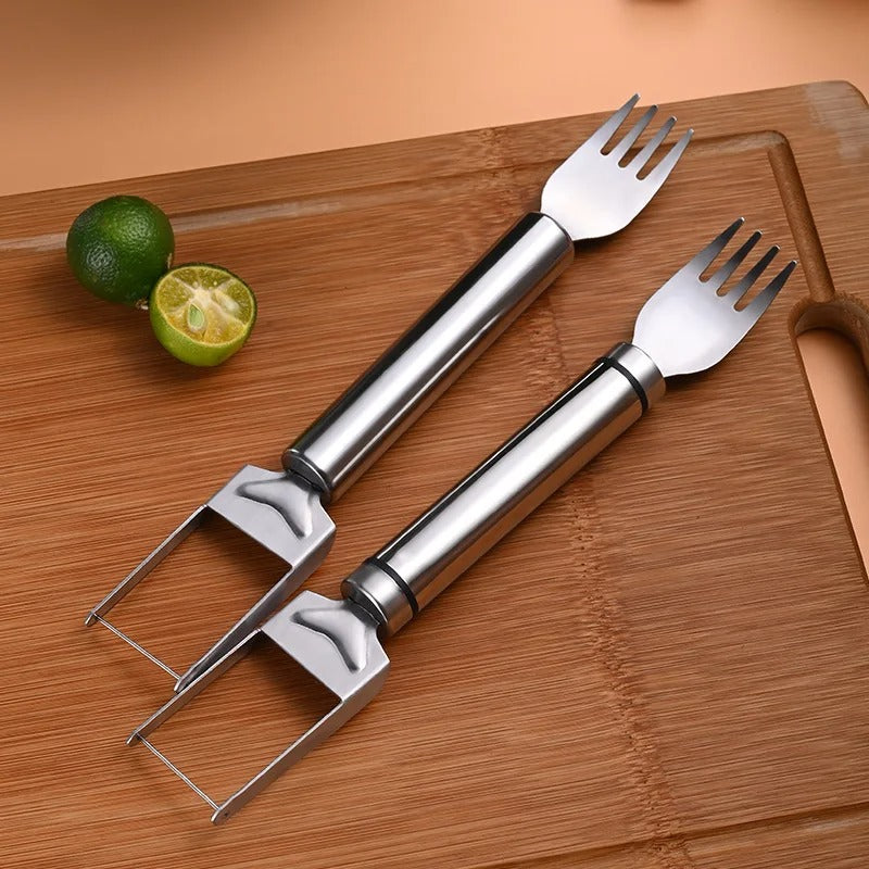 2-in-1 Stainless Steel Watermelon Cutter & Fruit Fork