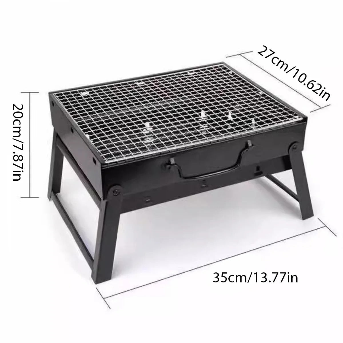 Portable Charcoal BBQ Grill – Foldable Stainless Steel Barbecue for Camping