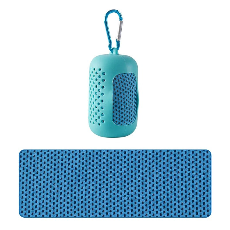 Cooling Towel with Portable Case and Carabiner – Quick-Dry, Super Absorbent
