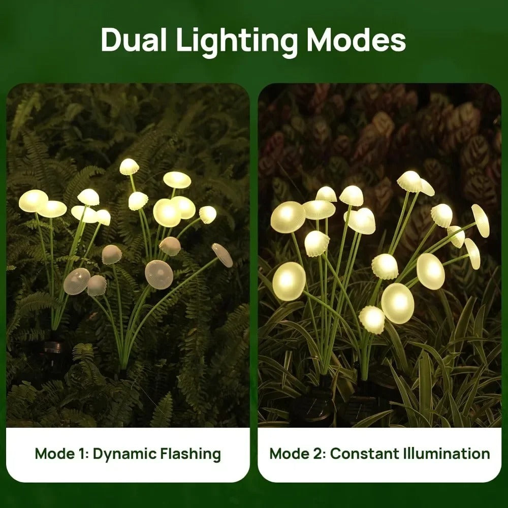 Solar Jellyfish Mushroom Garden Lights – 6 LED Decorative Lawn Lamps