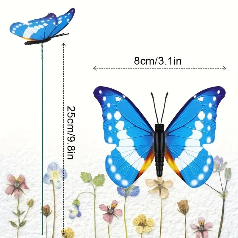 24pcs Glow-in-the-Dark Butterfly Garden Stakes