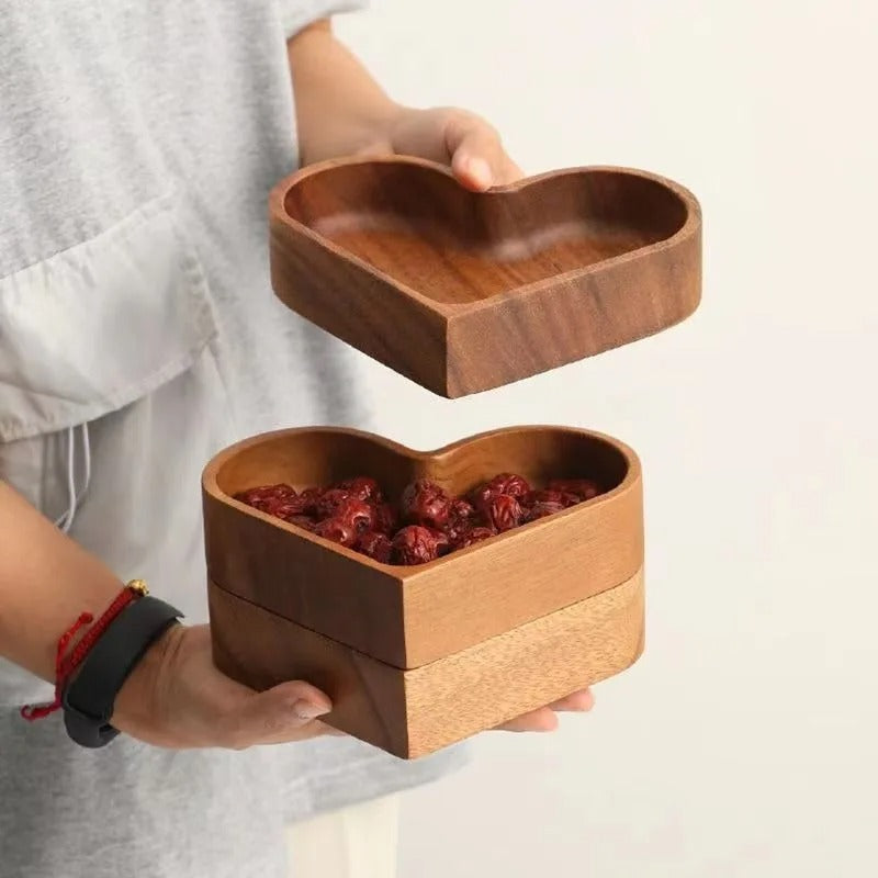 Heart-Shaped Wooden Serving Tray