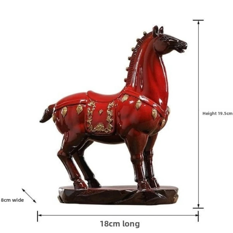 Luxury Red Horse Sculpture