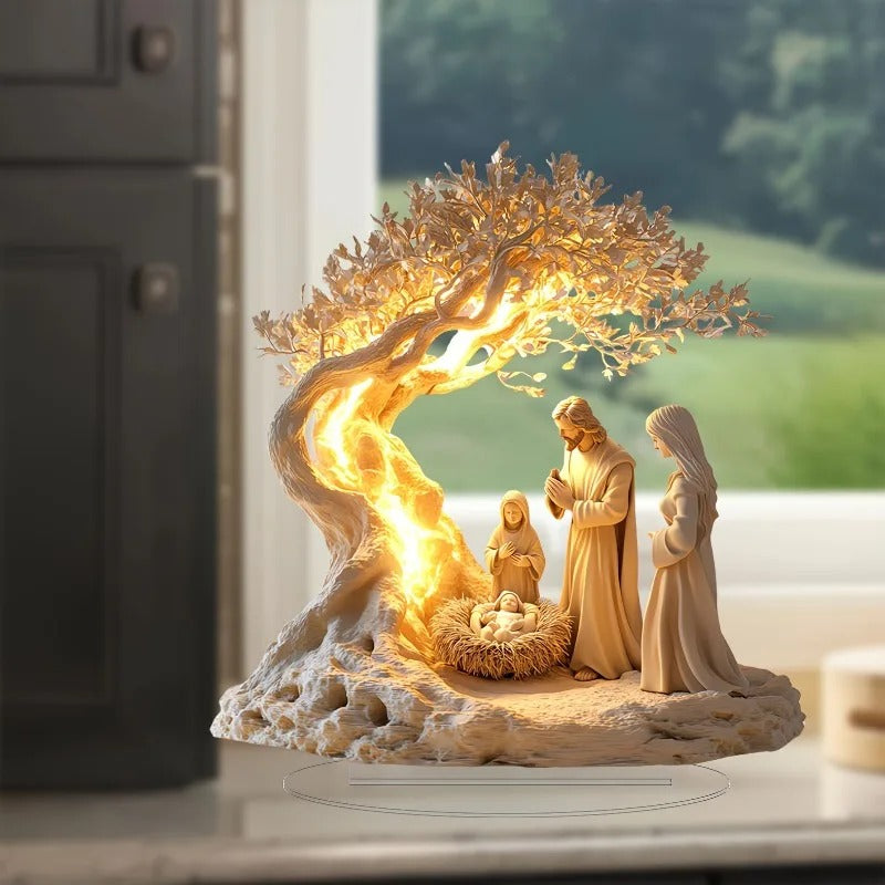 Acrylic Nativity Scene Light-Up Christmas Decor