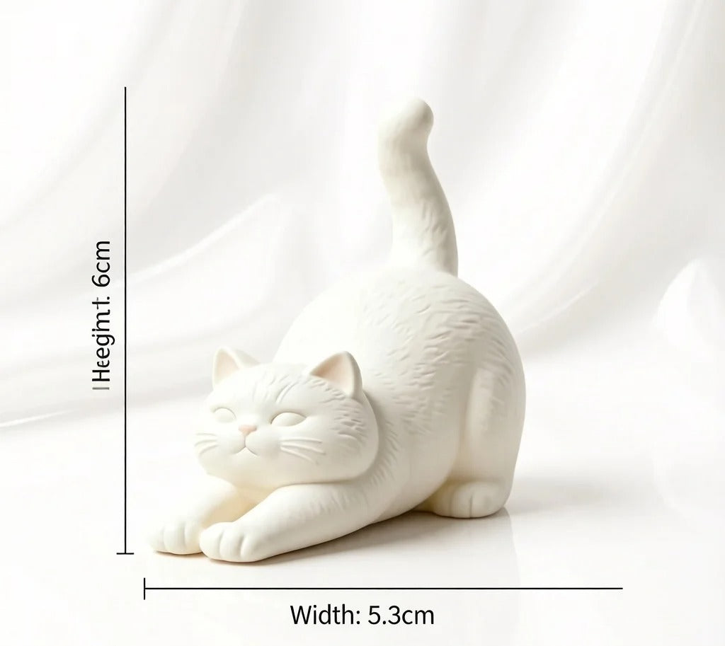 Adorable White Cat Figurine for Home