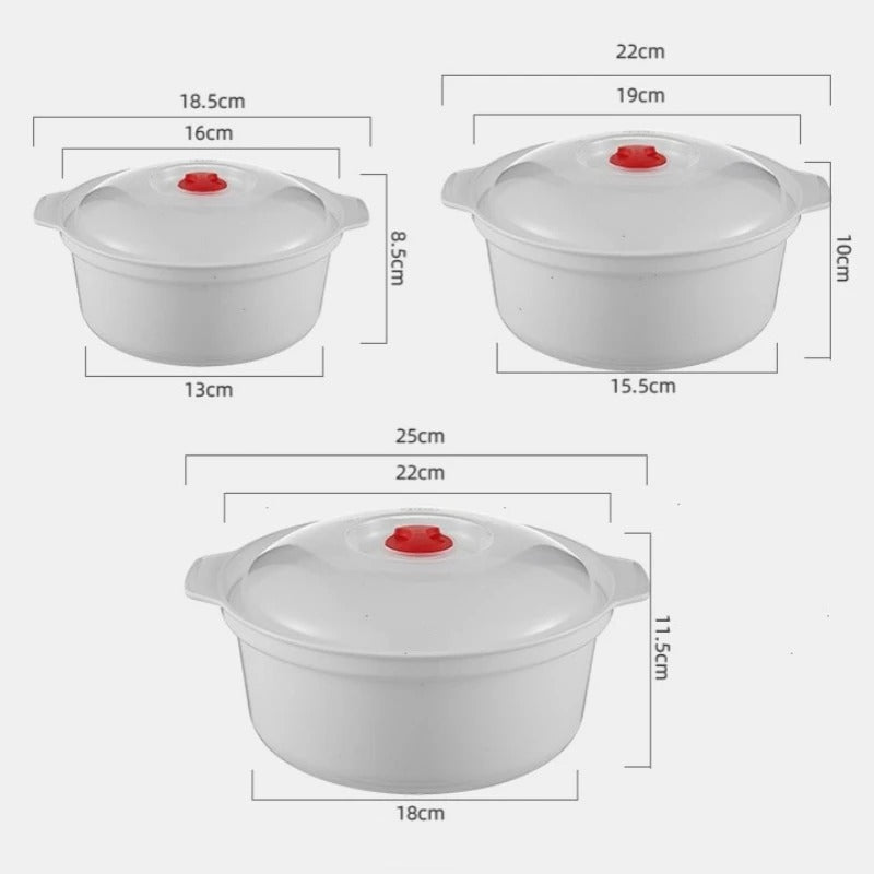 Microwave-Safe Plastic Bowl Set with Lids – 3pcs